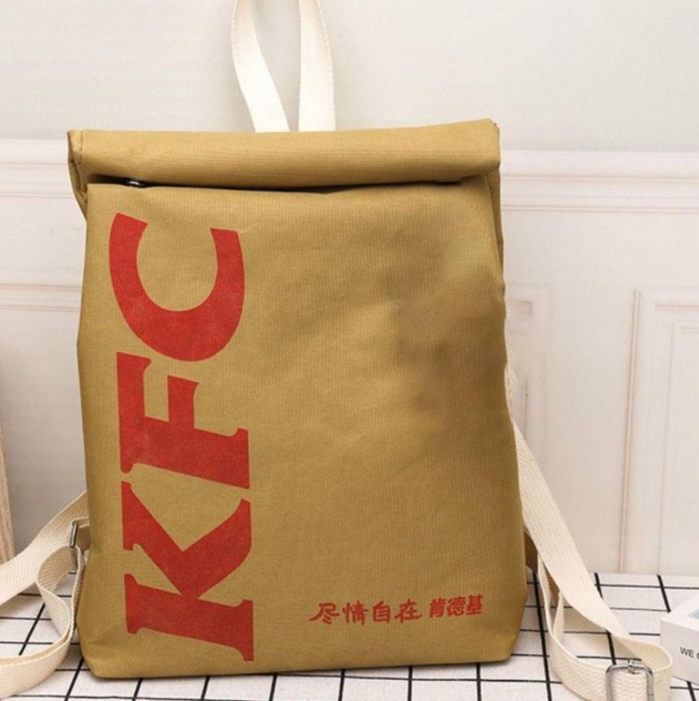 Retro KFC Brown Bag Novelty Canvas Backpack